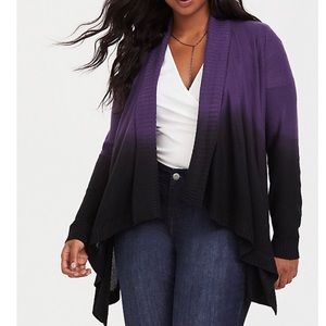 Torrid purple ombre dip dye cardigan-Rare